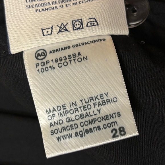 AG ADRIANO GOLDSCHMIED 100% Cotton Hadley Pleated Culotte Pants Black Size 28 - Picture 14 of 14